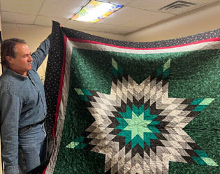  NSU Riverhawk Quilt Gifted to Dr. Doug Martin thumbnail